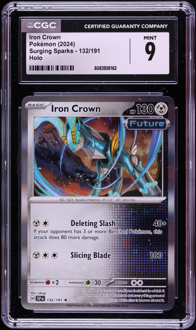 2024 Pokemon Scarlet & Violet Surging Sparks Holo Iron Crown #132 CGC 9 MINT