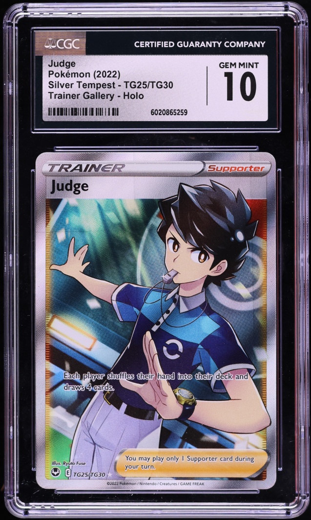 2022 Pokemon Sword & Shield Silver Tempest Full Art Judge #TG25 CGC 10 GEM MINT
