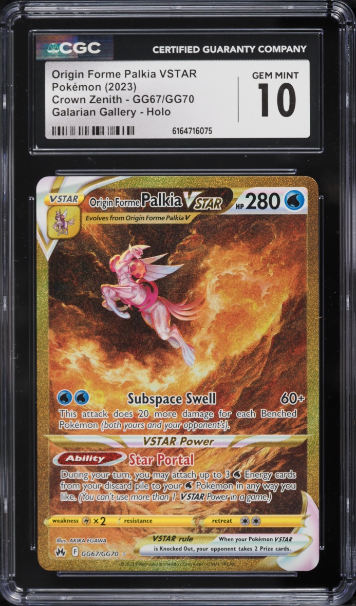 2023 Pokemon SWSH Crown Zenith Gold Rare Origin Forme Palkia VSTAR #GG67 CGC 10 GEM MINT