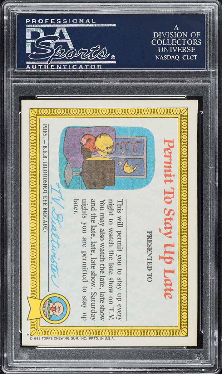 1985 Topps Garbage Pail Kids Stickers Nasty Nick #1a PSA 10 GEM MINT