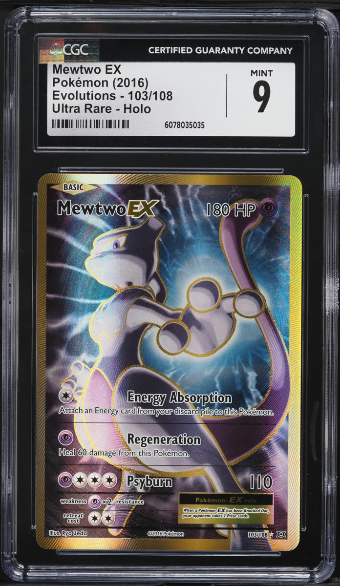 2016 Pokemon XY Evolutions Full Art Mewtwo EX #103 CGC 9 MINT
