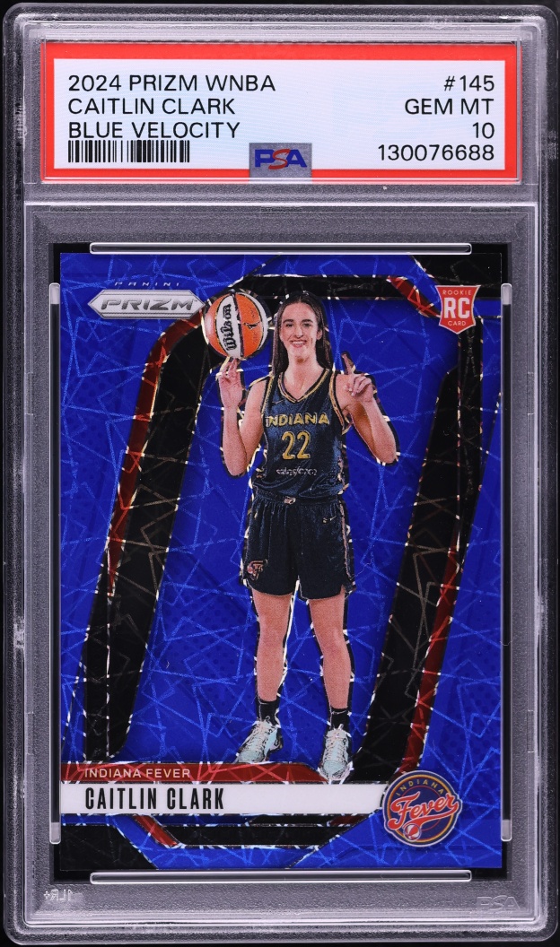 2024 Panini Prizm WNBA Blue Velocity Caitlin Clark ROOKIE #145 PSA 10 GEM MINT