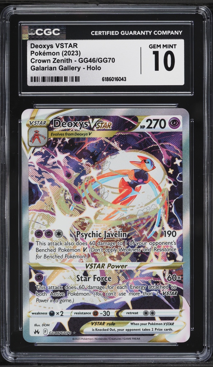 2023 Pokemon Swsh Crown Zenith Full Art Deoxys Vstar #Gg46 CGC 10 Gem Mint