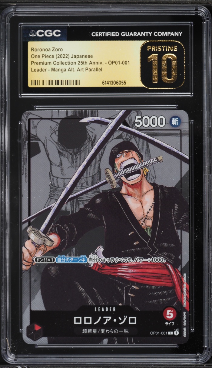 2022 One Piece Japanese Premium 25th Manga Art Leader Roronoa Zoro #OP01-001 CGC 10 PRISTINE
