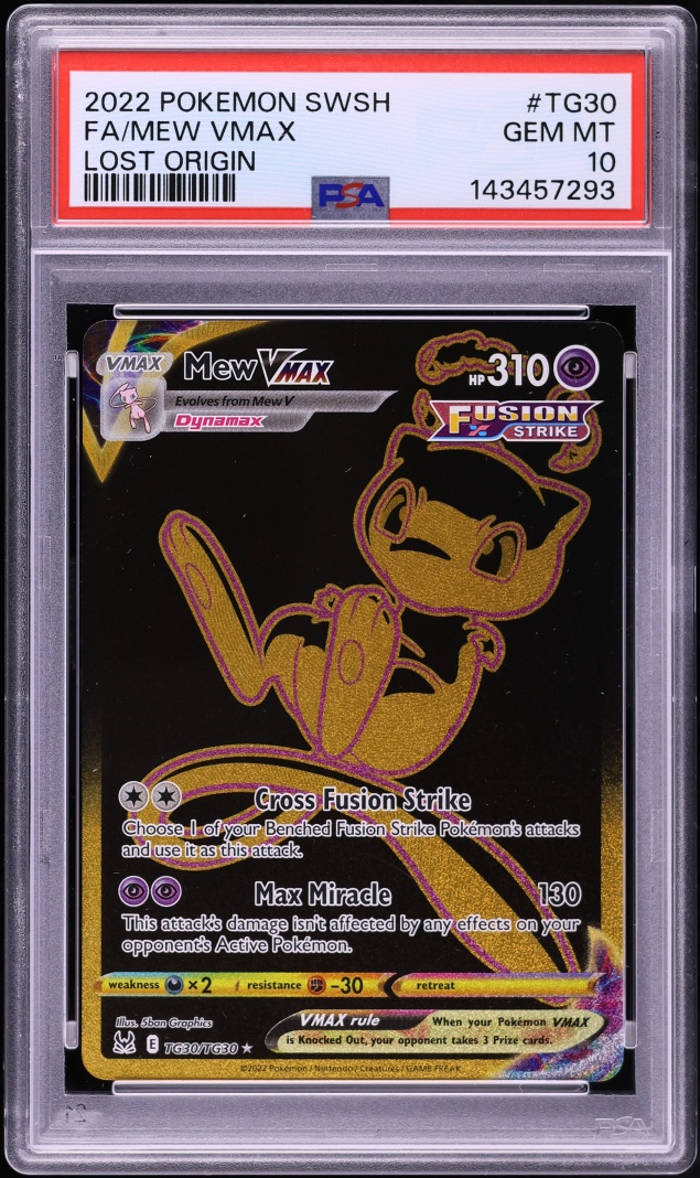 2022 Pokemon Sword & Shield Lost Origin Full Art Mew VMAX #TG30 PSA 10 GEM MINT