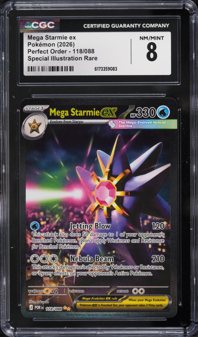 2026 Pokemon Mega Evolution Perfect Order SIR Mega Starmie ex #118 CGC 8 NM-MT