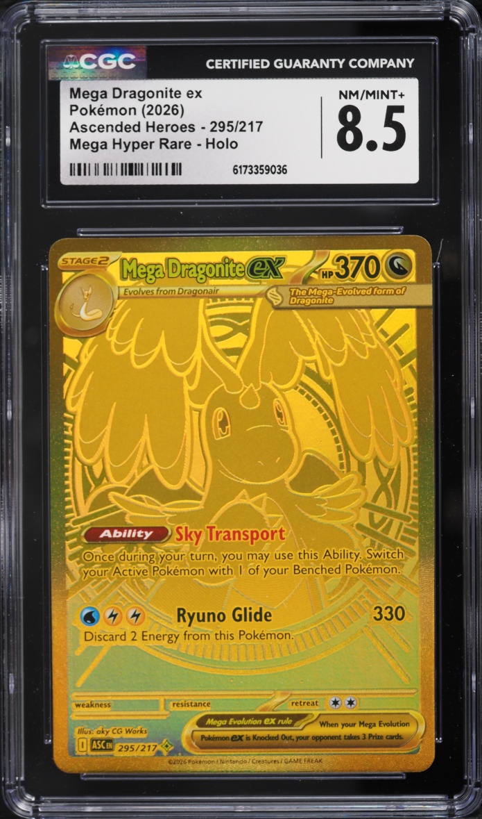 2026 Pokemon Mega Evolution Ascended Heroes MHR Mega Dragonite EX #295 CGC 8.5 NM-MT+