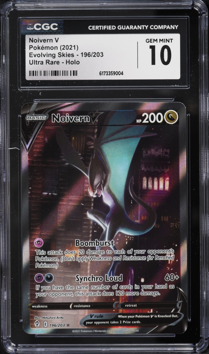 2021 Pokemon Sword & Shield Evolving Skies Alt Art Noivern V #196 CGC 10 GEM MINT