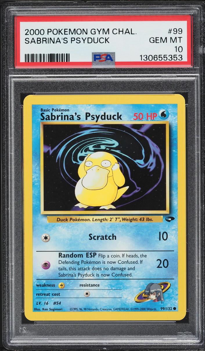 2000 Pokemon Gym Challenge Sabrina's Psyduck #99 PSA 10 GEM MINT