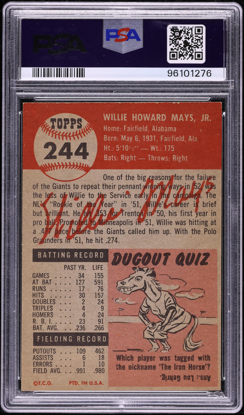 1953 Topps Willie Mays #244 PSA 5.5 EX+