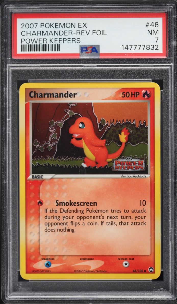 2007 Pokemon EX Power Keepers Reverse Holo Charmander #48 PSA 7 NRMT
