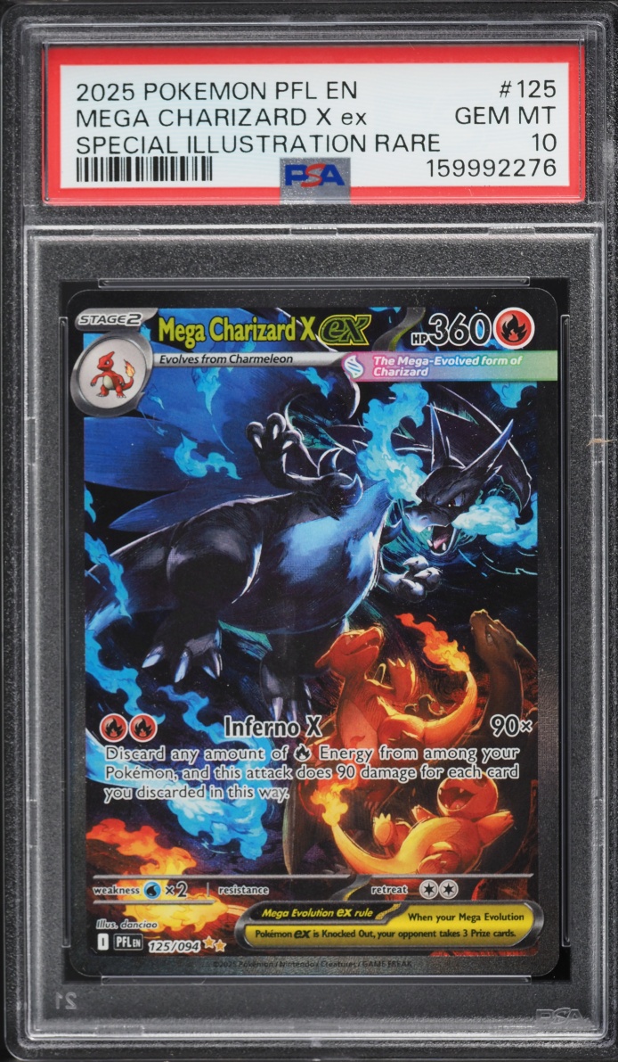 2025 Pokemon Mega Evolution Phantasmal Flames SIR Mega Charizard X Ex #125 PSA 10 GEM MINT