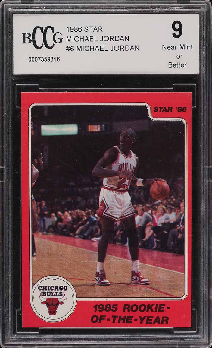 1986 Star MJ Michael Jordan ROOKIE #6 BCCG 9 MINT - Main Image