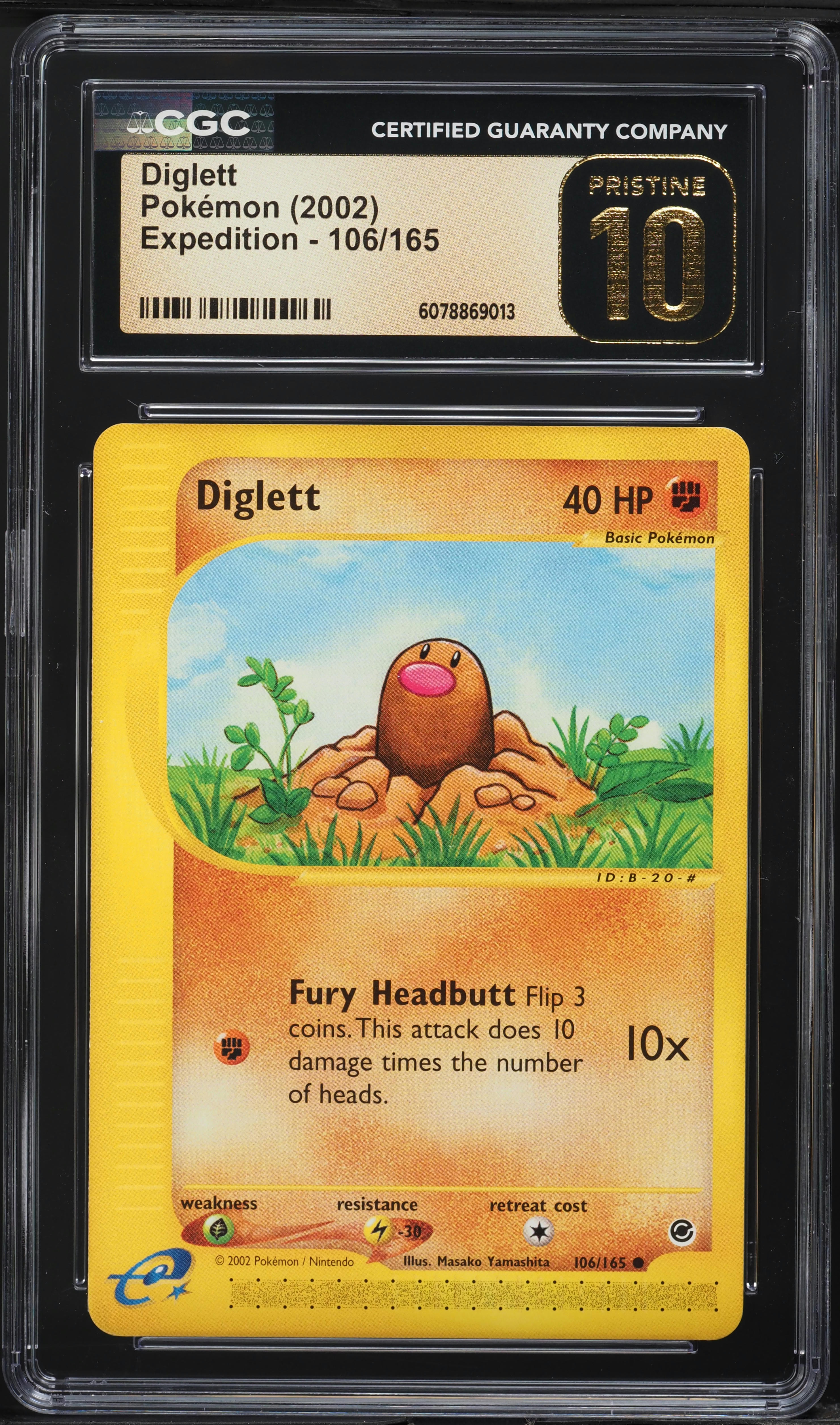 2002 Pokemon Expedition Diglett #106 CGC 10 PRISTINE