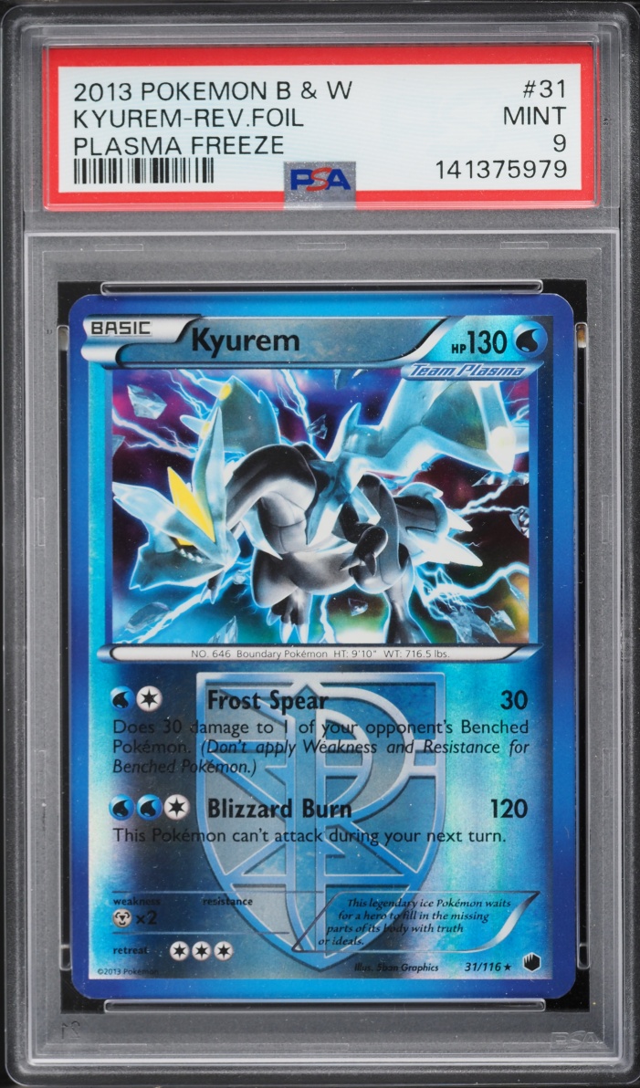 2013 Pokemon Black & White Plasma Freeze Reverse Holo Kyurem #31 PSA 9 MINT