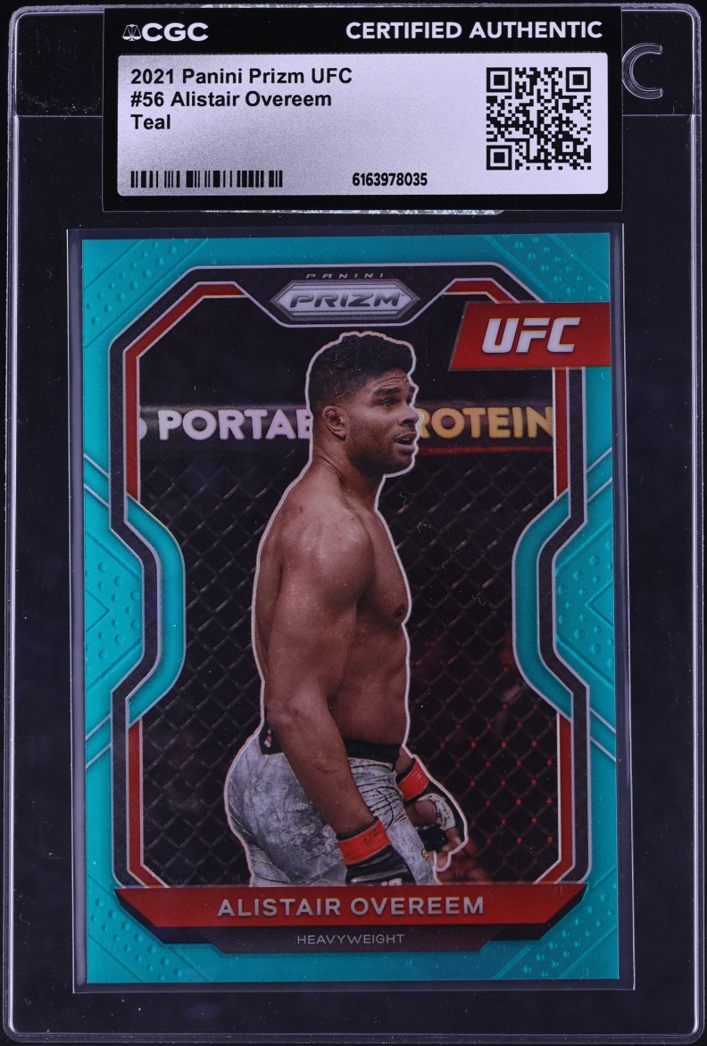 2021 Panini Prizm UFC Teal Alistair Overeem /49 #56 CGC AUTH