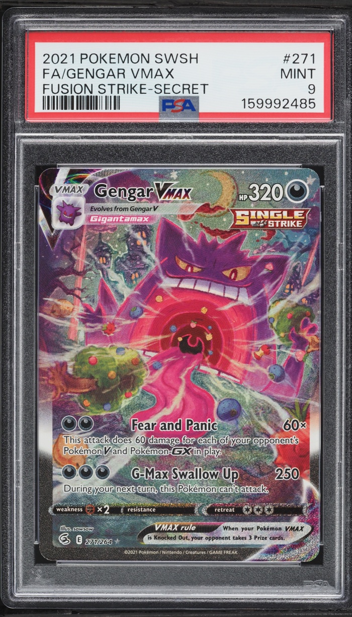 2021 Pokemon Sword & Shield Fusion Strike Alt Art Gengar VMAX #271 PSA 9 MINT