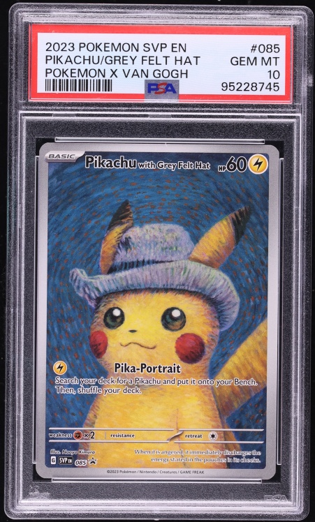 2023 Pokemon SV Promo Van Gogh Full Art Pikachu With Grey Felt Hat #85 PSA 10 GEM MINT