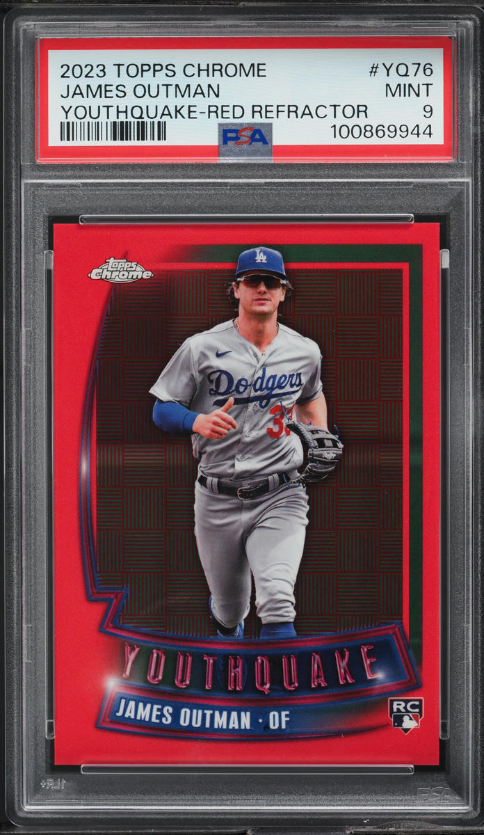 2023 Topps Chrome Youthquake Red Refractor James Outman ROOKIE 5/5 #YQ-76 PSA 9 MINT