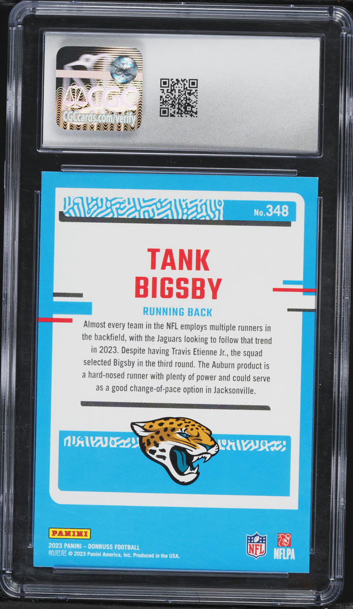2023 Donruss Football Tank Bigsby ROOKIE #348 CGC 10 GEM MINT