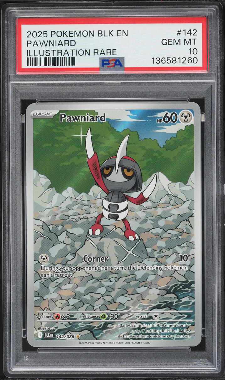 2025 Pokemon Scarlet & Violet Black Bolt IR Pawniard #142 PSA 10 GEM MINT