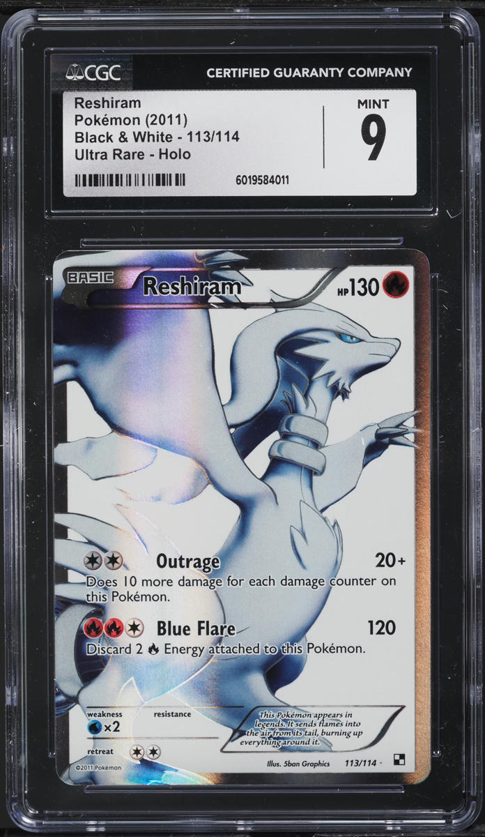 2011 Pokemon Black & White Full Art Reshiram #113 CGC 9 MINT