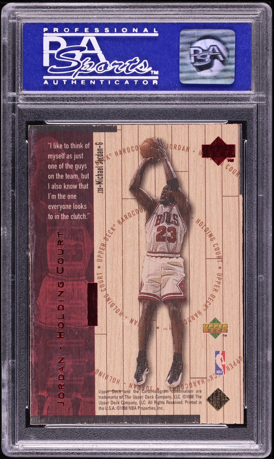 1998 UD Hardcourt Holding Court Red Michael Jordan /2300 #J30 PSA 9 MINT