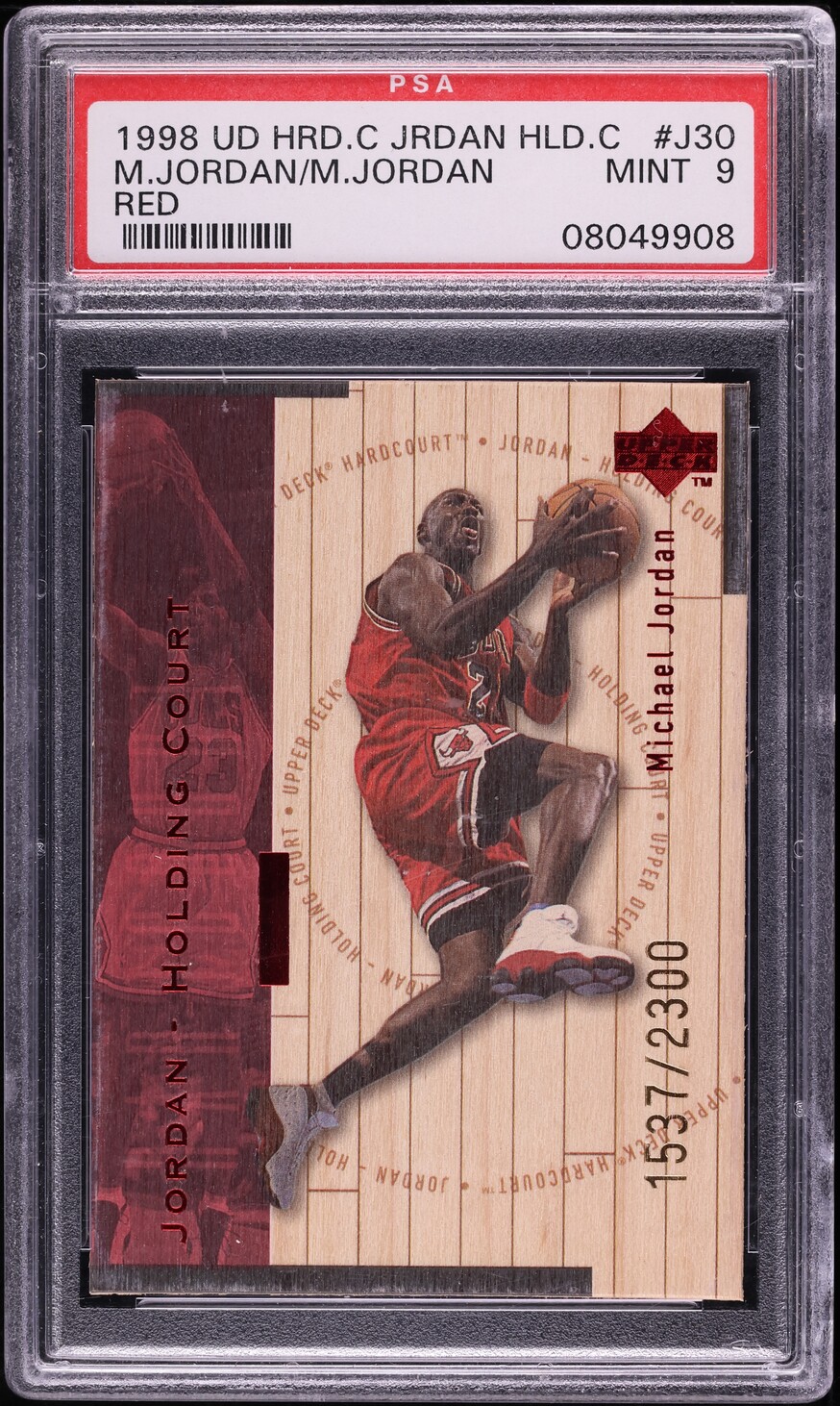 1998 UD Hardcourt Holding Court Red Michael Jordan /2300 #J30 PSA 9 MINT