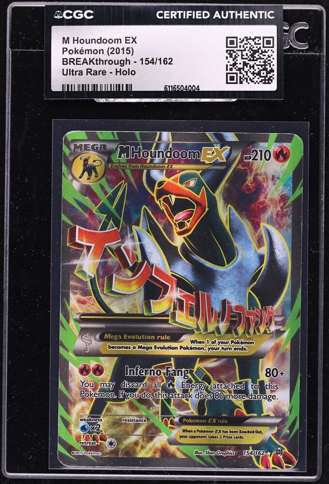 2015 Pokemon XY BREAKthrough Full Art M Houndoom EX #154 CGC AUTH