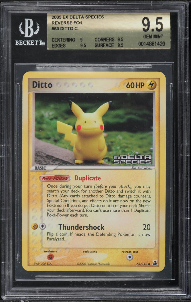 2005 Pokemon EX Delta Species Reverse Holo Ditto #63 BGS 9.5 GEM MINT