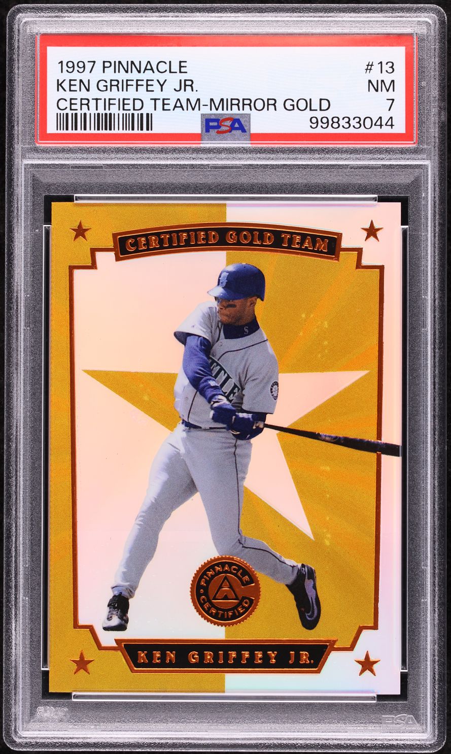1997 Pinnacle Certified Team Mirror Gold Ken Griffey Jr. /25 #13 PSA 7 NRMT