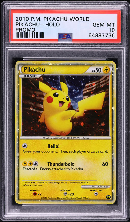 2010 Pokemon German Pikachu World Promo Holo Pikachu PSA 9 MINT on