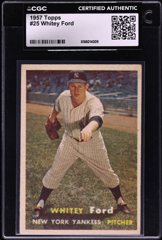 1957 Topps Whitey Ford #25 CGC AUTH