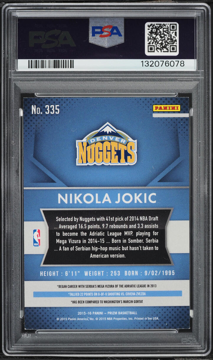 2015 Panini Prizm Nikola Jokic ROOKIE #335 PSA 8 NM-MT