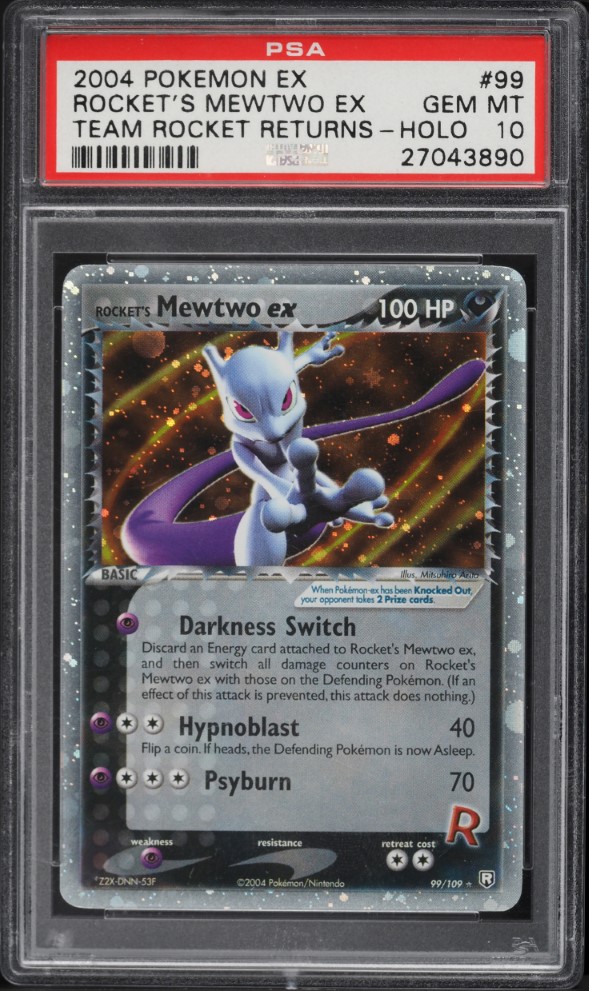 2004 Pokemon EX Team Rocket Returns Holo Rocket's Mewtwo ex #99 PSA 10 GEM MINT