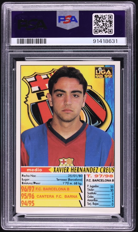 1998 Mundi Cromo Las Fichas De La Liga Xavier Hernandez ROOKIE #16 PSA 8 NM-MT - Photo 2