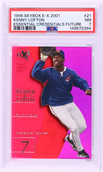 1998 Skybox E-X 2001 Essential Credentials Future Kenny Lofton /80 #21 PSA 7 NRMT - Photo 1