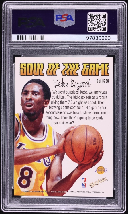 1998 Skybox Premium Soul Of The Game Kobe Bryant #6 PSA 9 MINT - Photo 2