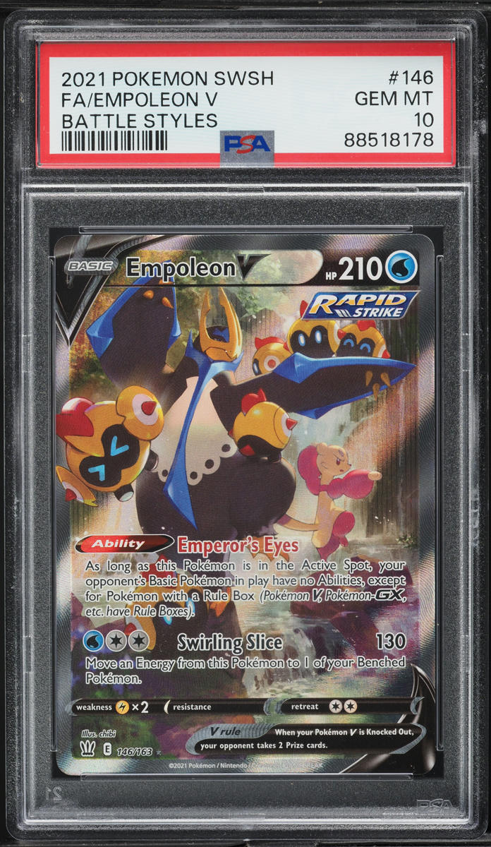 2021 Pokemon SWSH Battle Styles Full Art Empoleon V #146 PSA 10 GEM MINT