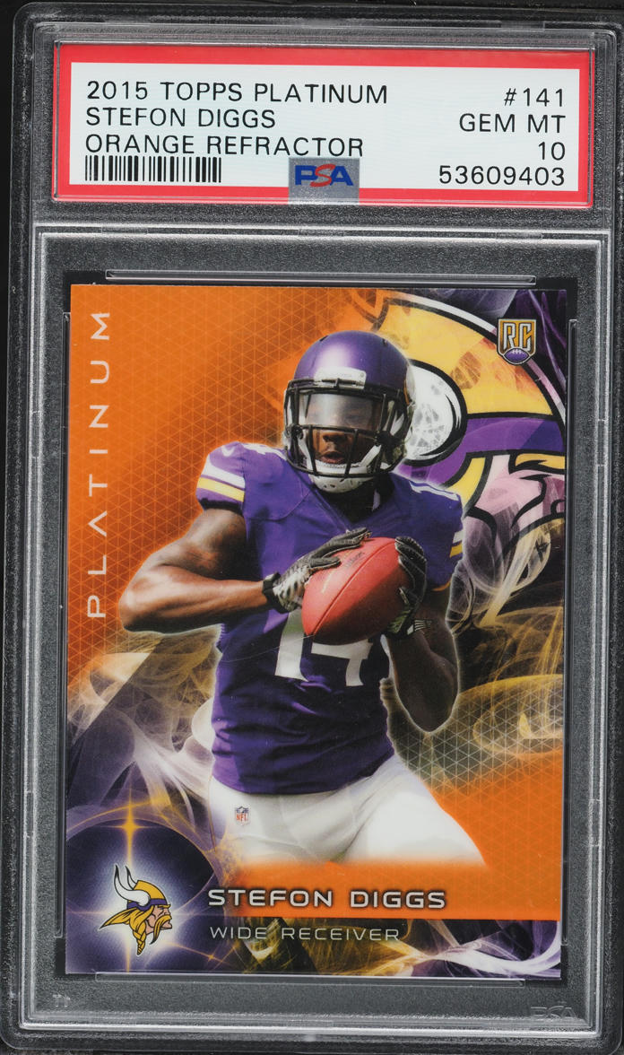 2015 Topps Platinum Orange Refractor Stefon Diggs ROOKIE #141 PSA 10 GEM MINT