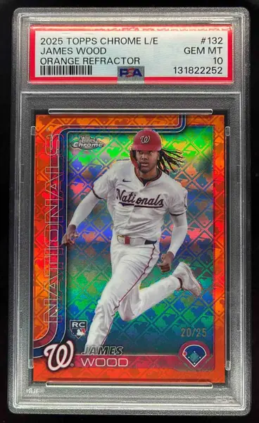 2025 Bowman Chrome Orange Geometric Refractor James Wood ROOKIE