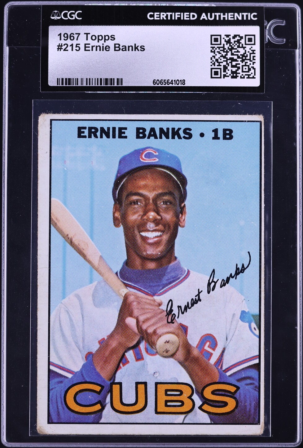 1967 Topps Ernie Banks #215 CGC AUTH