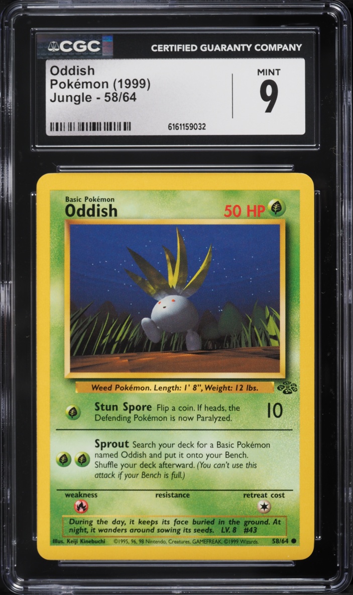 1999 Pokemon Jungle Oddish #58 CGC 9 MINT