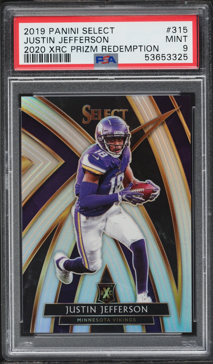 2019 Select '20 XRC Prizm Redemption Justin Jefferson ROOKIE #315 PSA 9 MINT