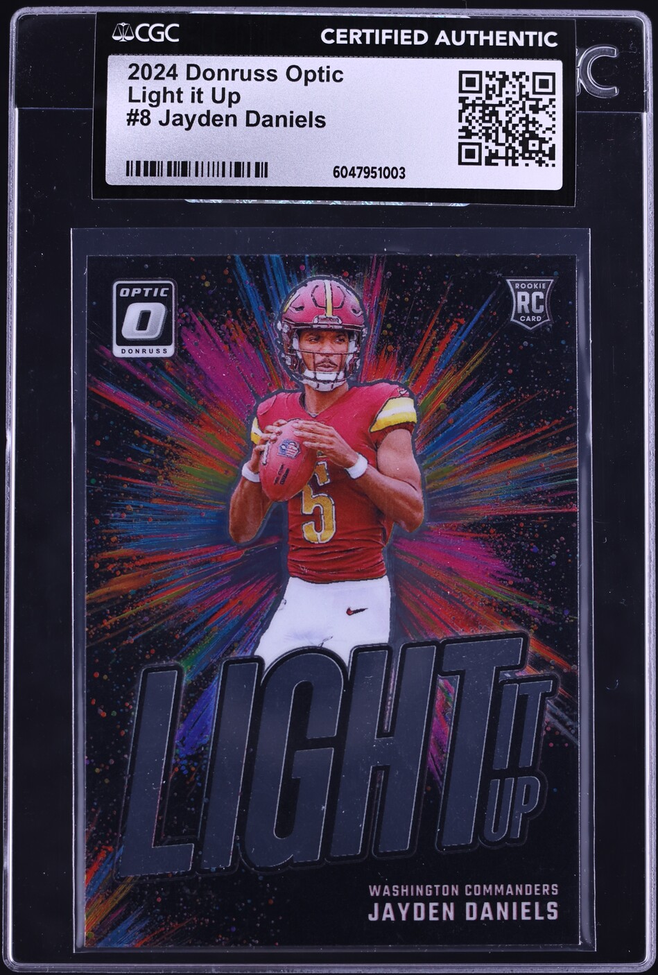 2024 Donruss Optic Light It Up Jayden Daniels ROOKIE #8 CGC AUTH