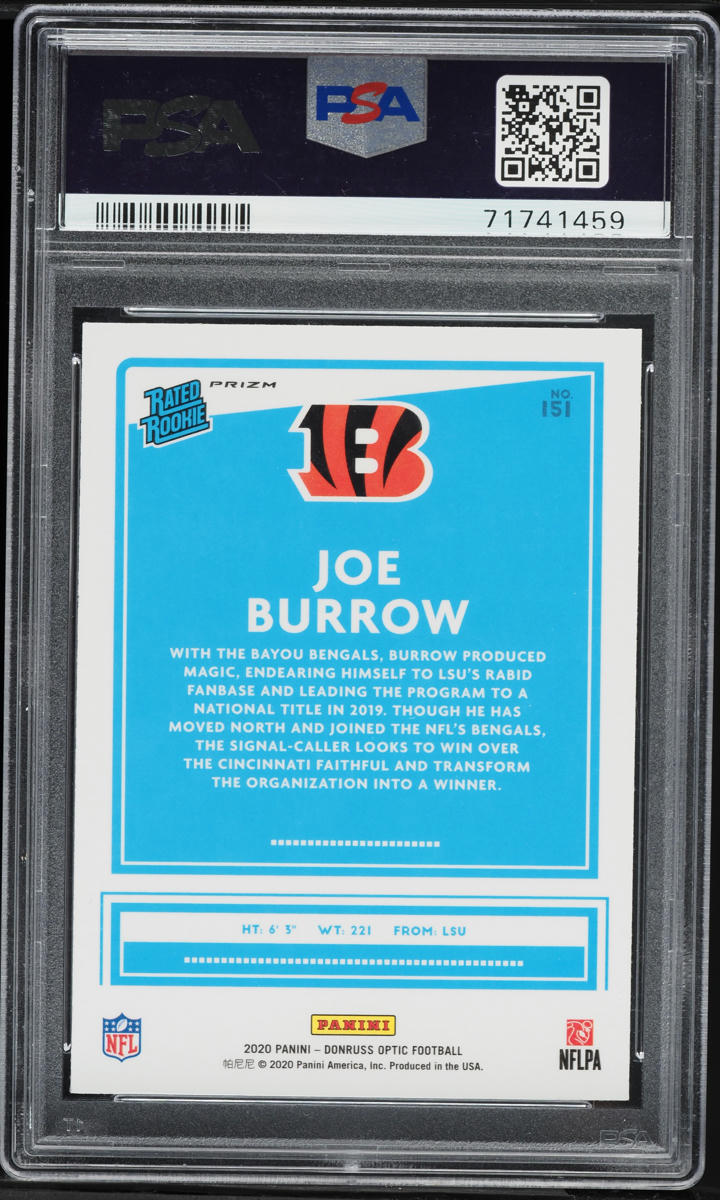 2020 Donruss Optic Red Hyper Joe Burrow ROOKIE #151 PSA 10 GEM MINT