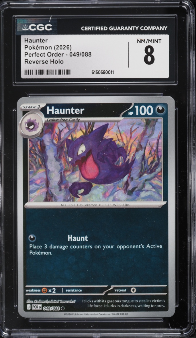 2026 Pokemon Mega Evolution Perfect Order Reverse Holo Haunter #049 CGC 8 NM-MT