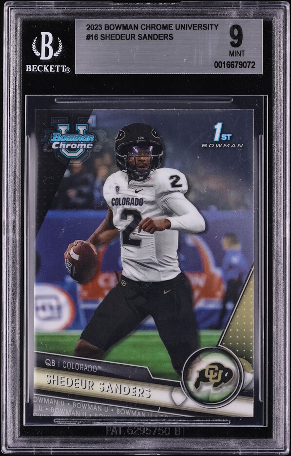 2023 Bowman Chrome University Shedeur Sanders ROOKIE #16 BGS 9 MINT
