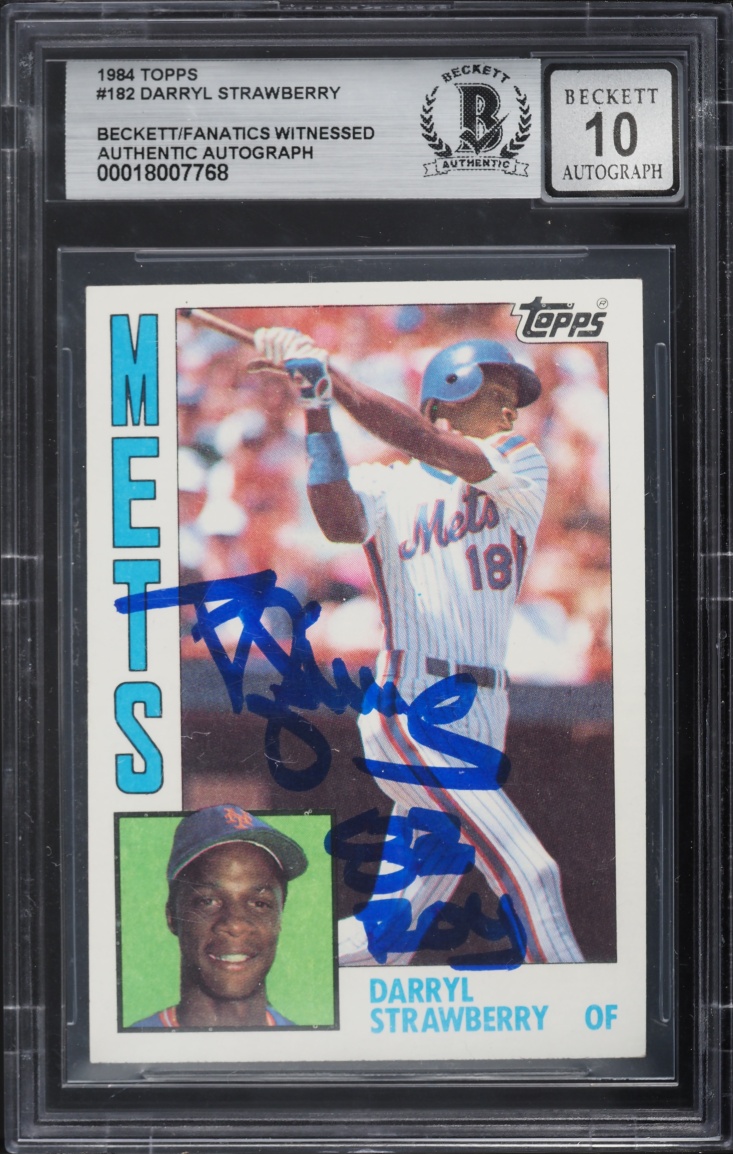 1984 Topps Darryl Strawberry ROOKIE AUTO #182 BGS AUTH