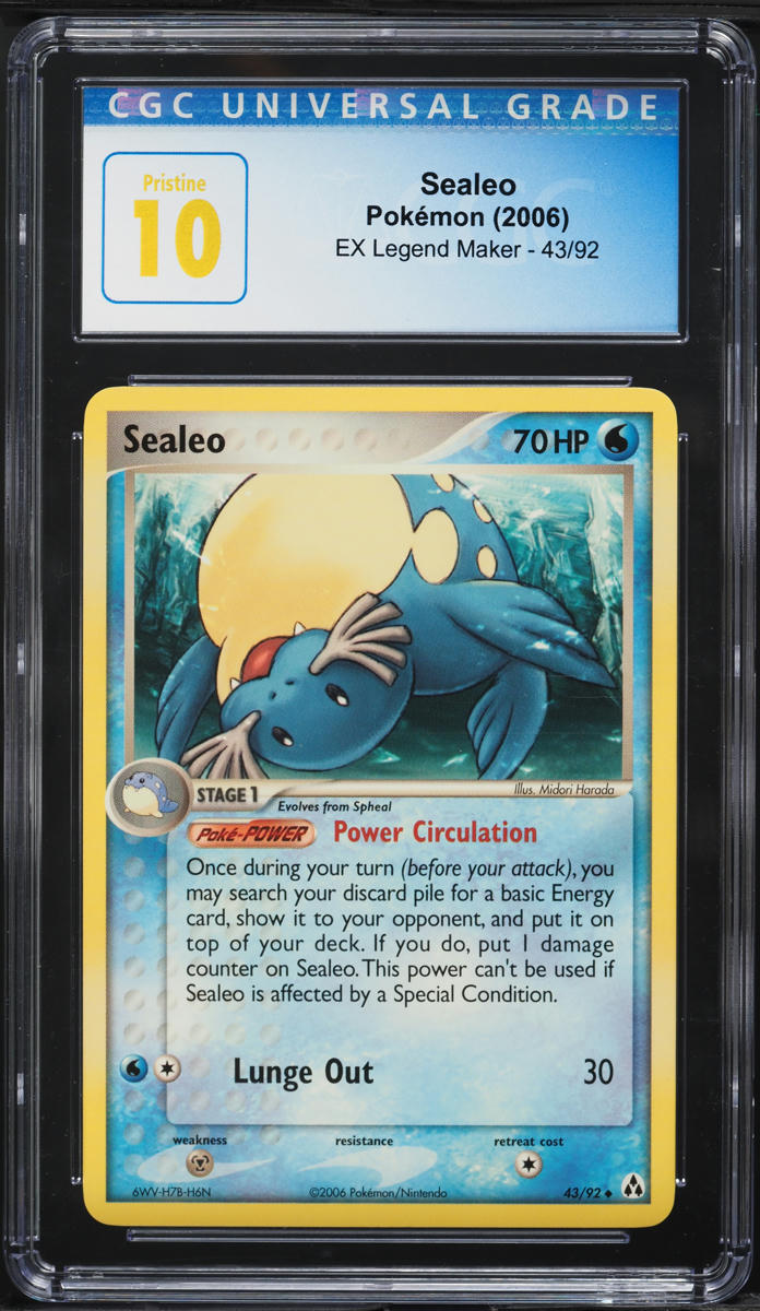 2006 Pokemon EX Legend Maker Sealeo #43 CGC 10 PRISTINE